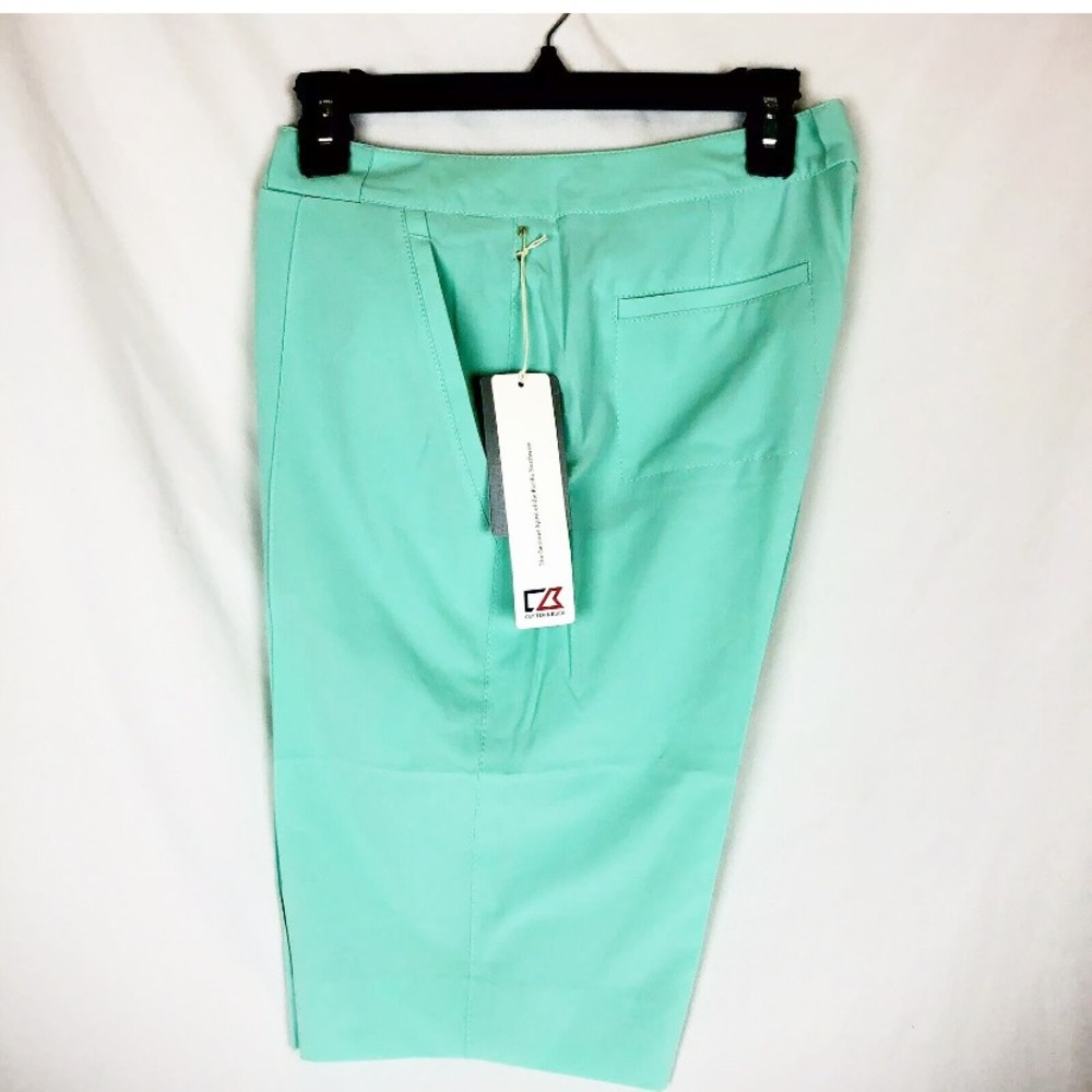 Cutter Buck Womens 10 Dry-Tec Golf Shorts Mint Green Stretch Pockets Athleisure - Picture 4 of 8